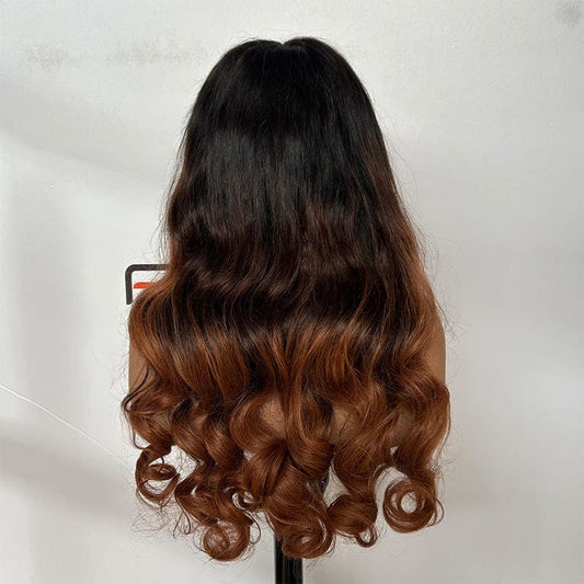 13x4 HD lace frontal wig custom highlight natural wave 24 inch 200% density