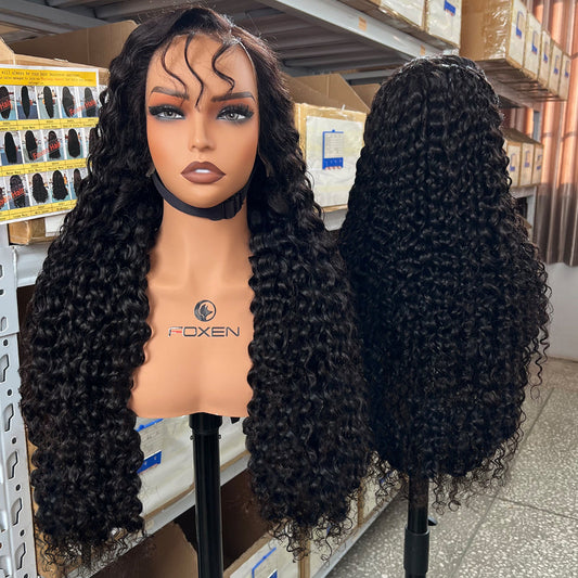 22 inch 24 inch long water wave black lace front
