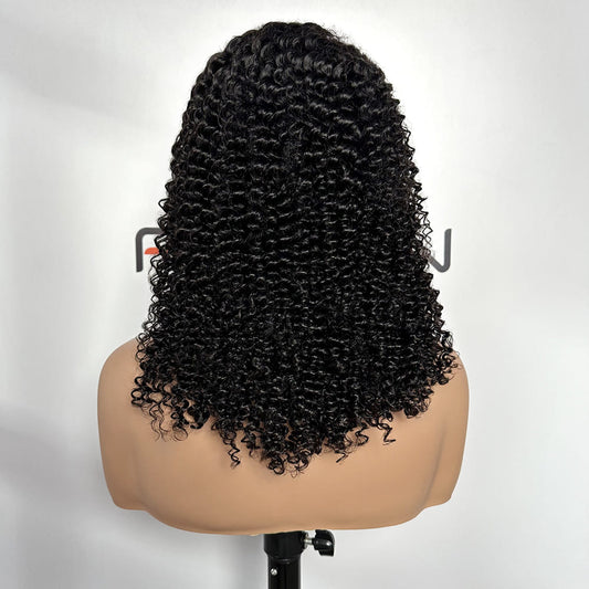 Bulk 13x5 Kinky Curly Wigs Natural Black 14 Inch