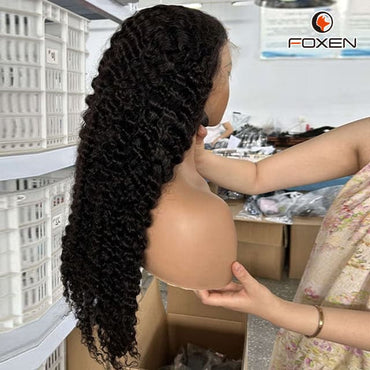 Unprocessed Virgin 30/40 Inches Burmese Curly 13*6 HD Lace Frontal Wigs