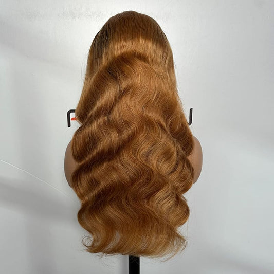 5x5 lace closure wig T1B/27 ombre body wave human hair
