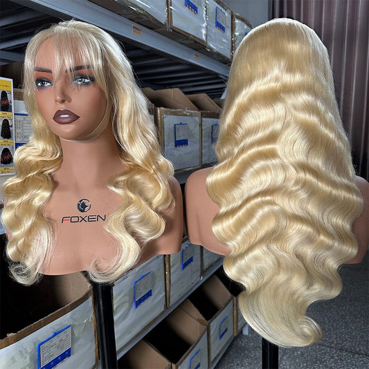 613# blonde body wave wigs tangle - free human hair