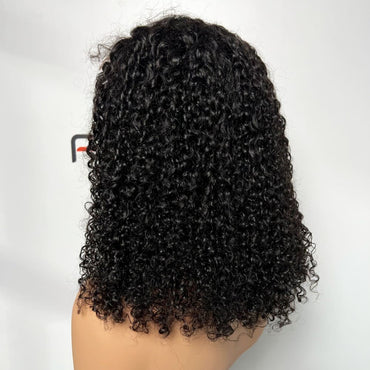 lace front black pixie curly wig