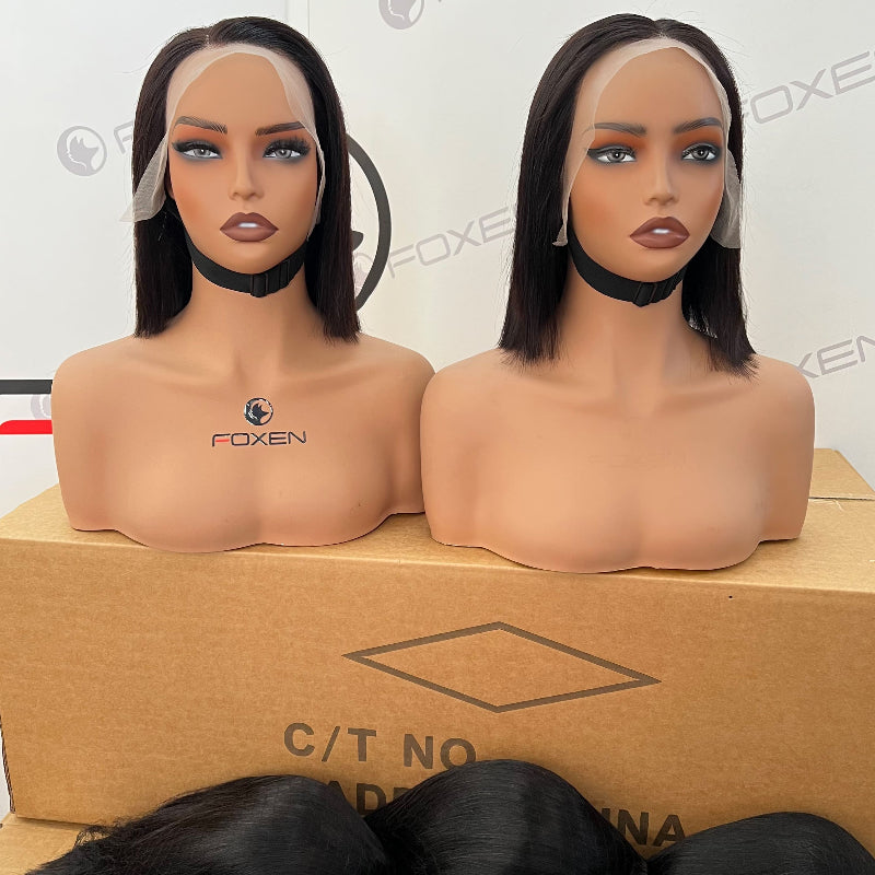 Top rated short bob straight human hair wigs