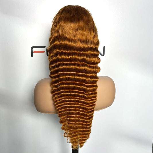 ginger deep wave lace wigs for black women wholesale