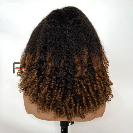 13x4 transparent lace T1B 27 curly wig supplier