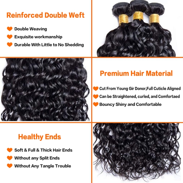 Brazilian Water Wave Human Hair Bundles