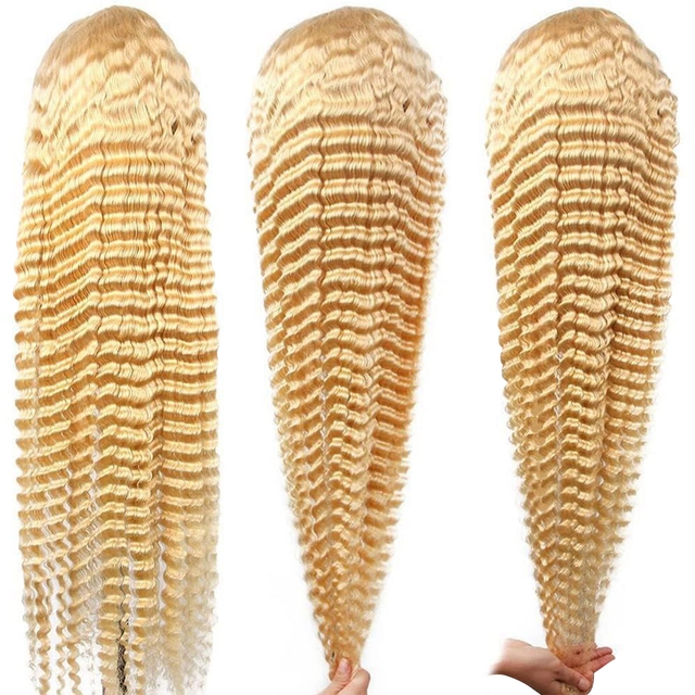 613 blonde deep wave wig