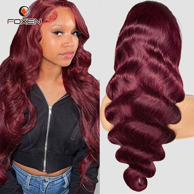 99j burgundy lace front wigs human hair