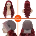 99j red color human hair lace front wigs