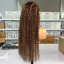 Foxen P4/27 Highlight Jerry Curly Hair Wigs Virgin Human Hair 5*5 Lace Closure Wigs