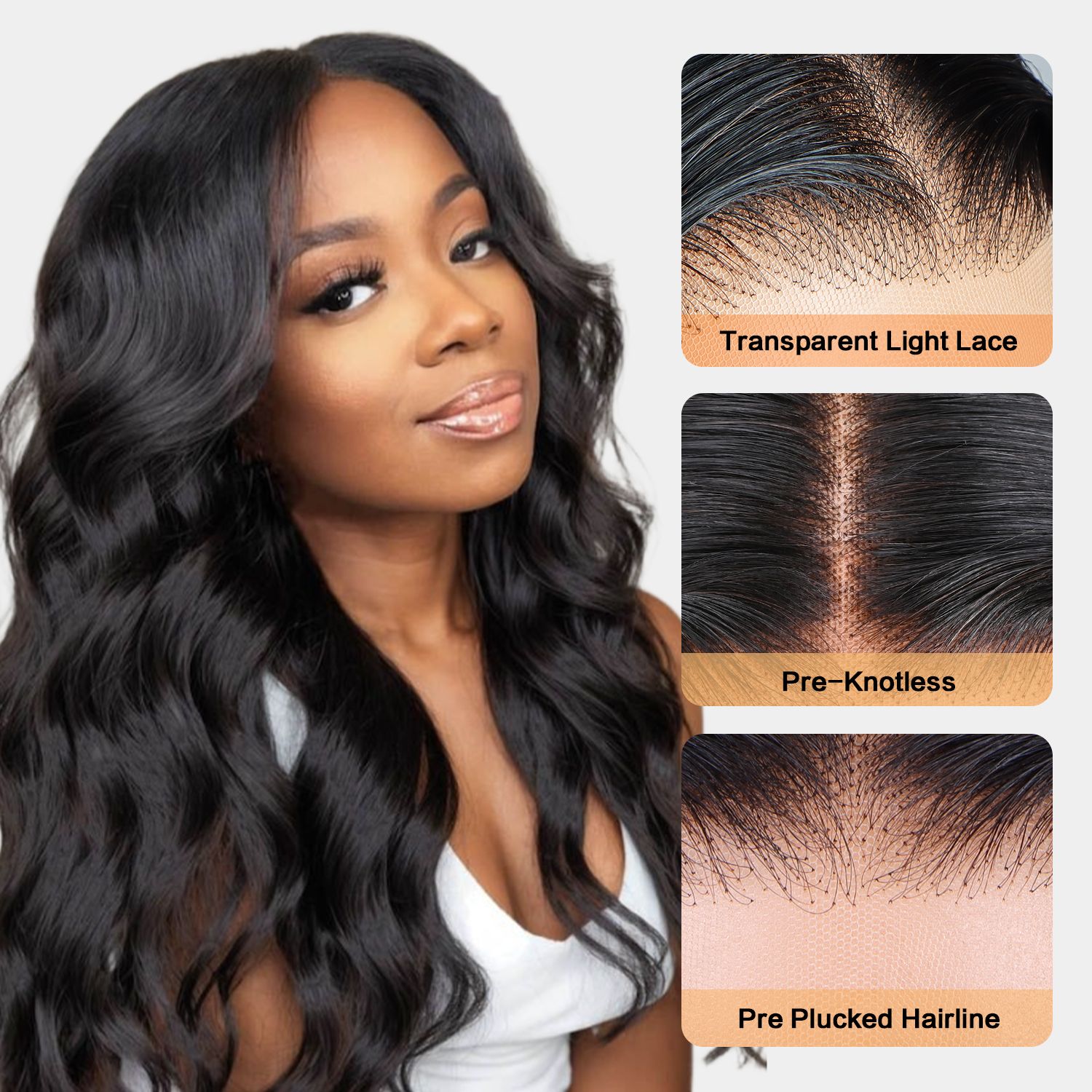 High Transparent Lace Front Wig Body Wave 13*4 13*5 13*6 Lace Wig Raw Virgin Hair Free Parting Natural Hairline