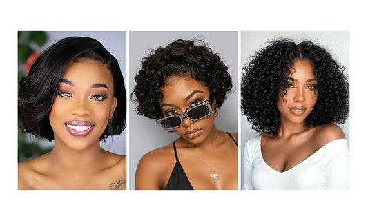 Platinum blonde root ombre short bob wigs