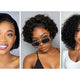 Platinum blonde root ombre short bob wigs