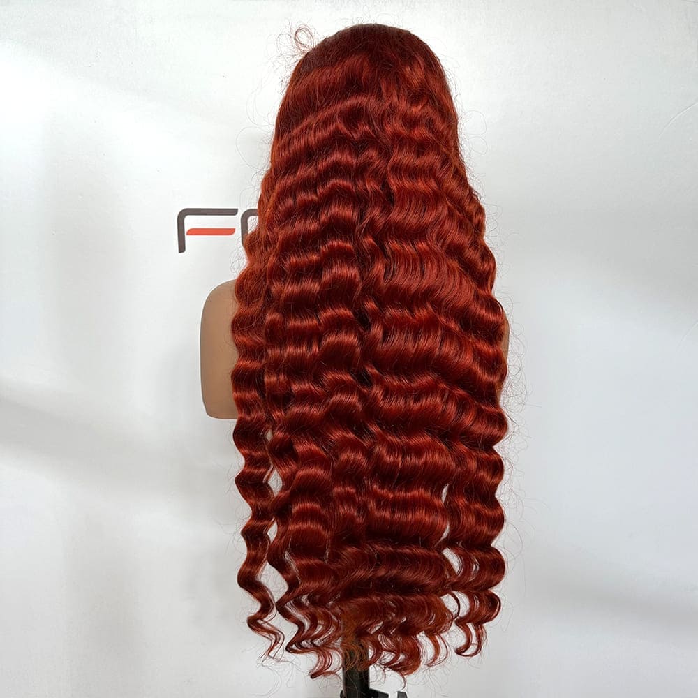 custom red brown human hair wig manufacturer
