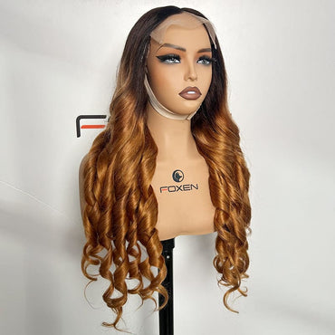 long lasting 6x6 lace custom black brown ombre bouncy curly human hair wig wholesale
