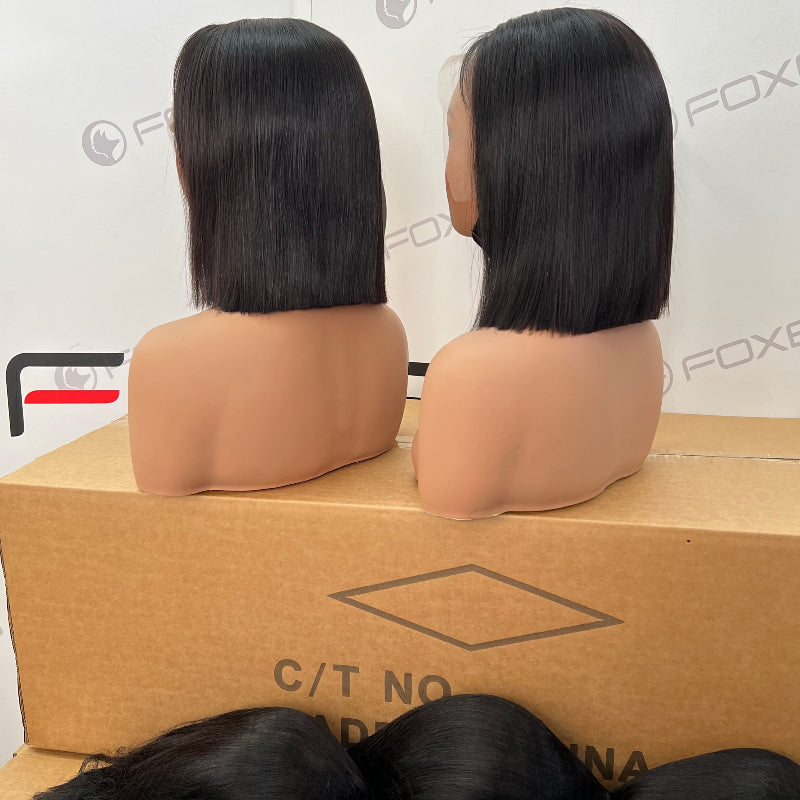 Short bob straight wigs for retail stores
