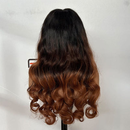 13x4 HD lace frontal wig custom highlight natural wave 24 inch 200% density