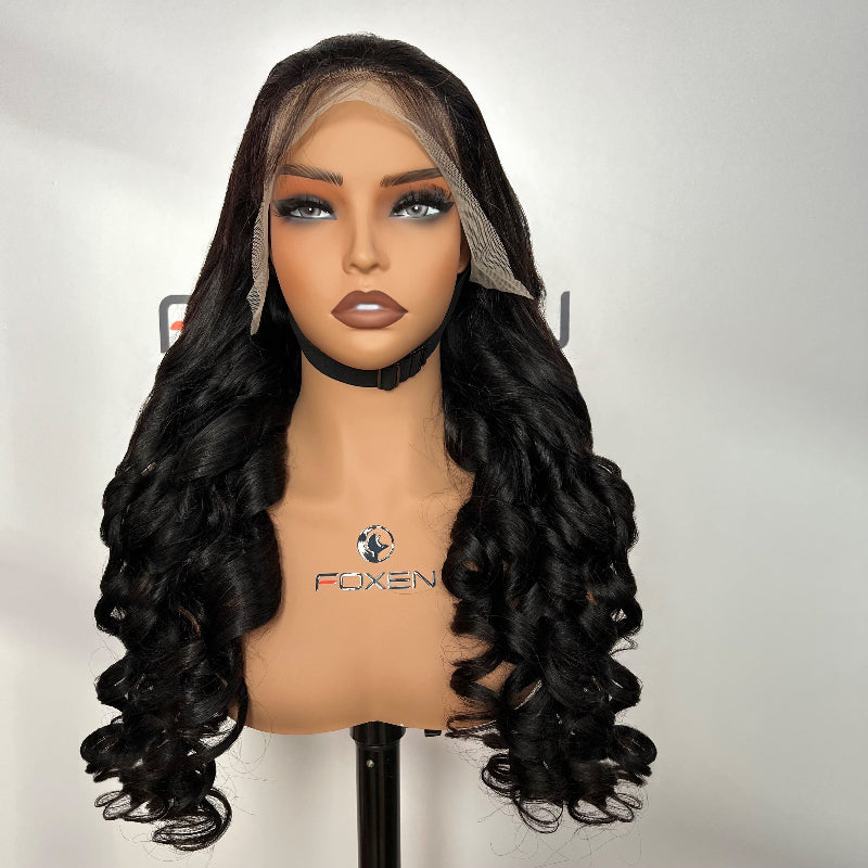 Black women bouncy curly natural black wigs