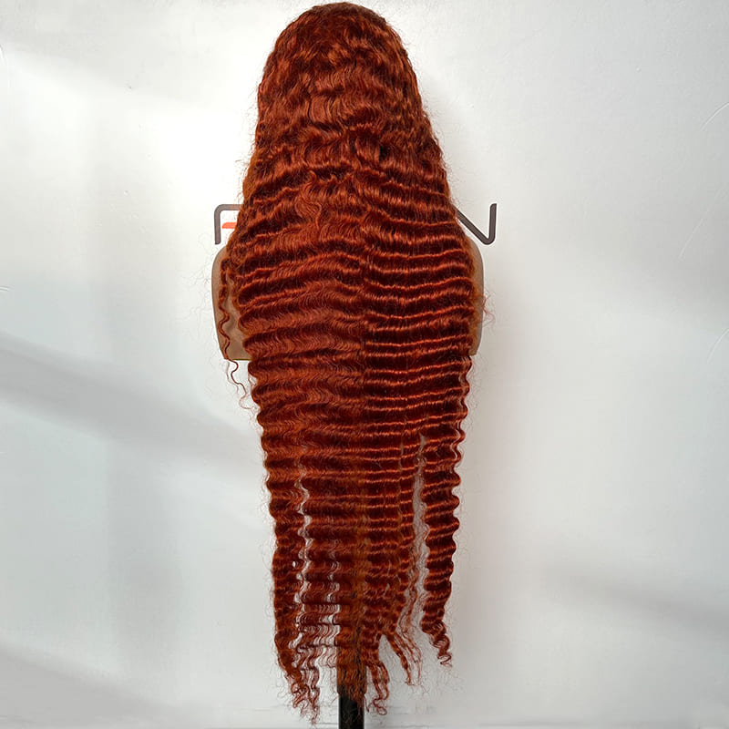 350 ginger deep wave wigs for online stores wholesale