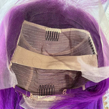 Wholesale 13x4 lace frontal purple short bob wig 12 inch