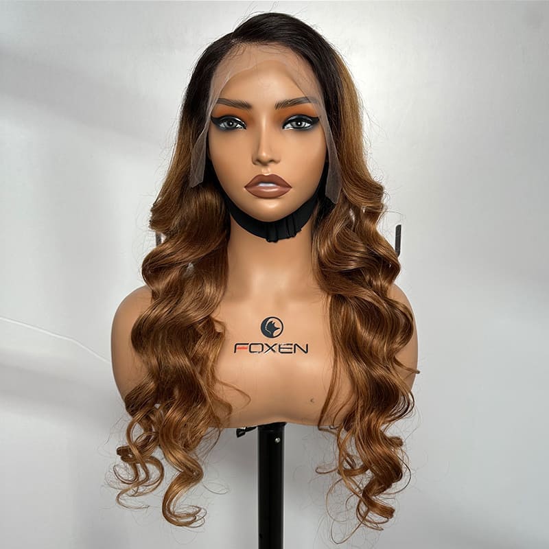 custom ombre curly 13x5 lace wig 26 inches pre-plucked