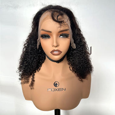 Thick and bouncy multi curly lace frontal wig 16 inch