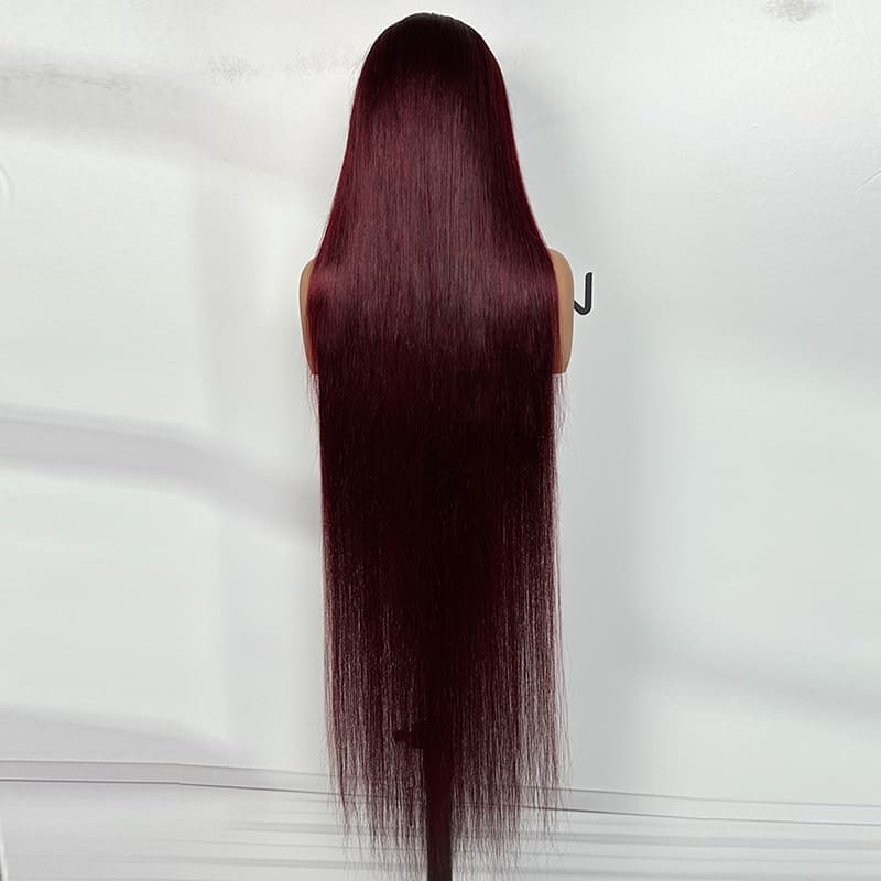 bulk 13x5 lace front wigs 99j long straight human hair