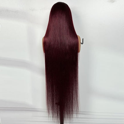 bulk 13x5 lace front wigs 99j long straight human hair