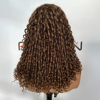 100% real human hair dark brown curly wig bulk supply