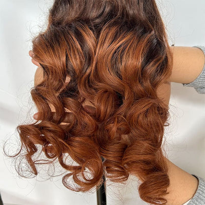 custom highlight color lace wig balayage ombre natural wave human hair