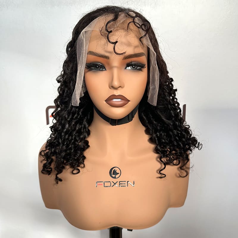 100% real human hair natural black curly wig bulk supply