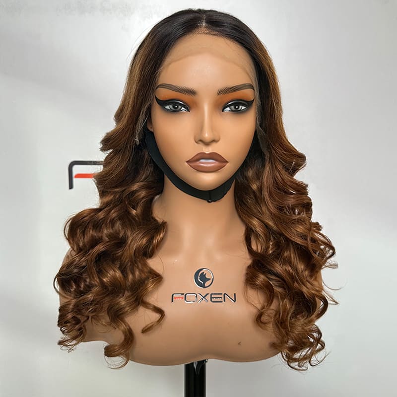 High density curly lace front wig
