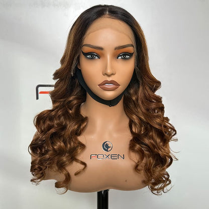 High density curly lace front wig