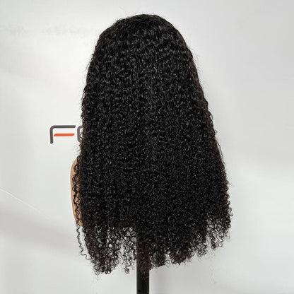 glueless 4x4 lace natural black multi curly human hair wig 26 inch 180% density wholesale