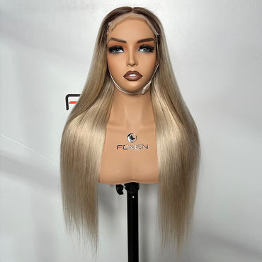 26 Inch Straight 5×5 Closure Wig Bleached Knots Custom Color