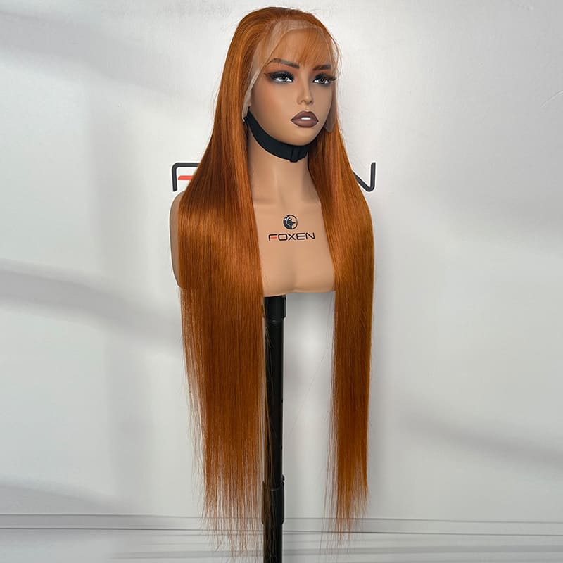 high consistency ginger straight lace wigs
