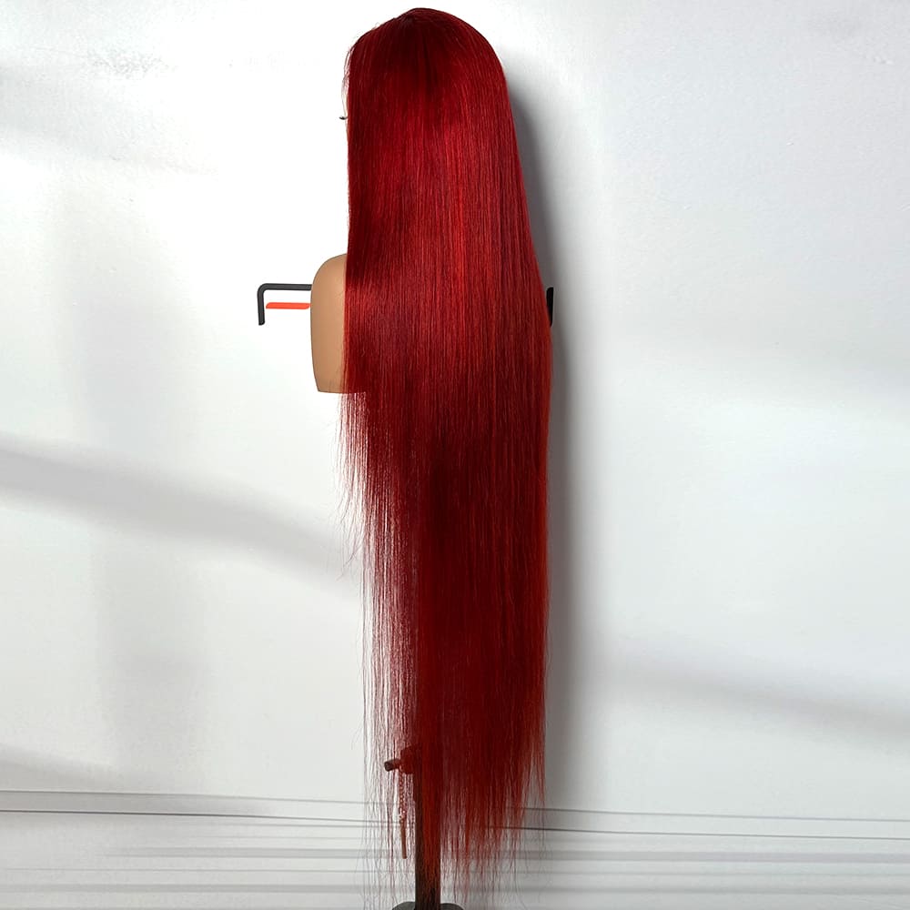 factory direct reddish brown straight human hair wig