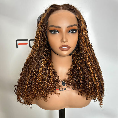 Wholesale 5x5 lace pixie curly wigs P4/27 ombre for African American retailers