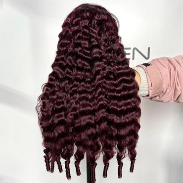 99j dark red Burmese curly wig for party & daily wear