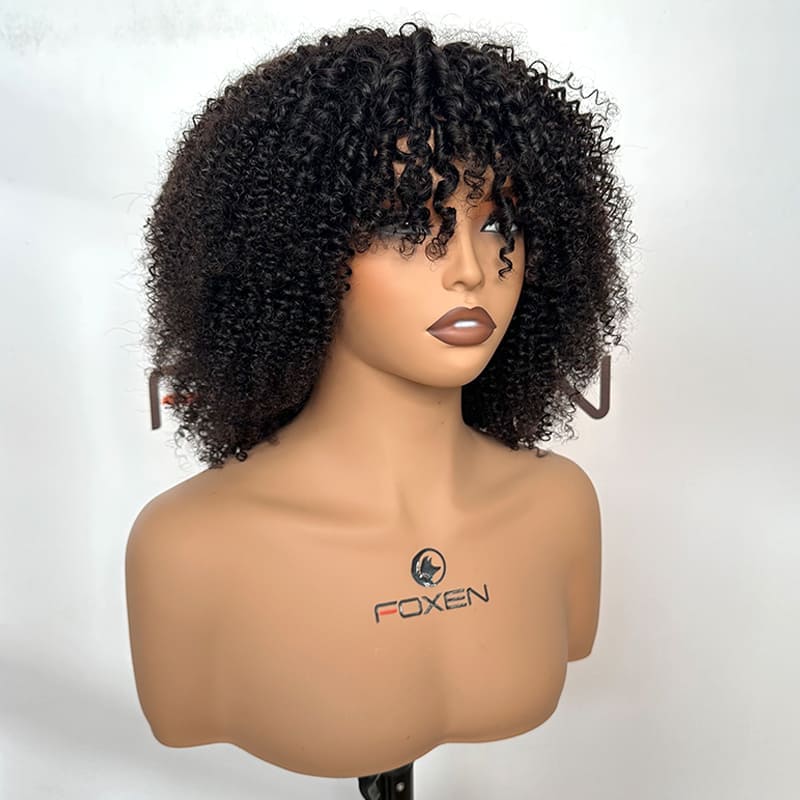 short Kinky Curly human hair wig material confirmation