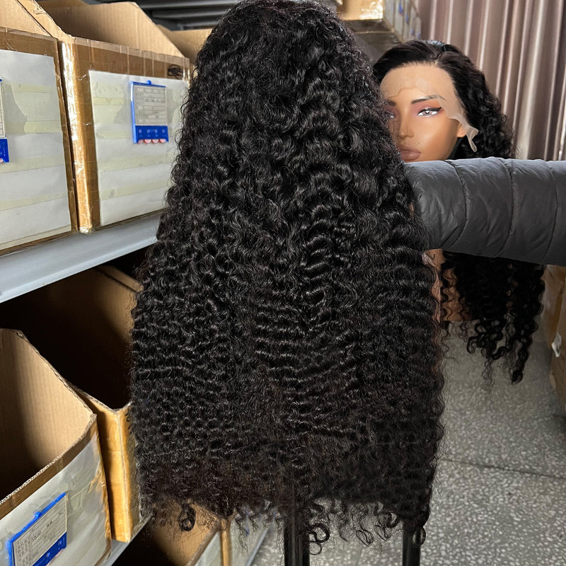Burmese curly 13x4 lace front wig 180% density