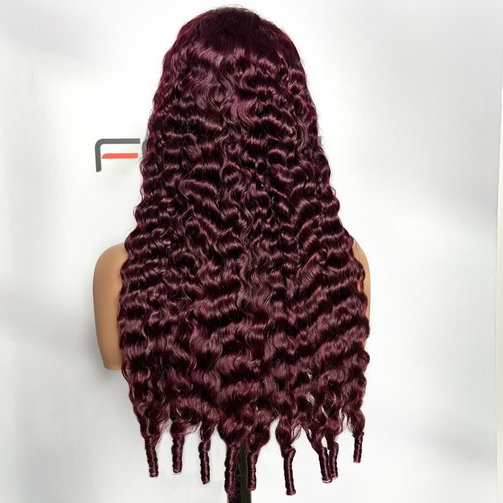 99j# dark red Burmese curly wig for black women