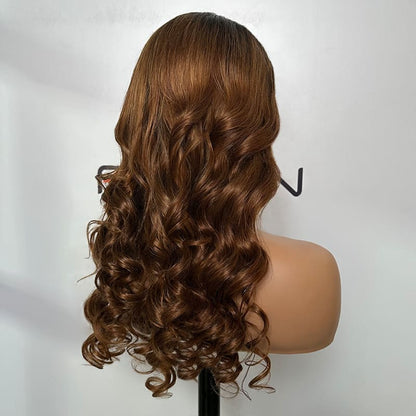 Bleached knots curly lace front wig