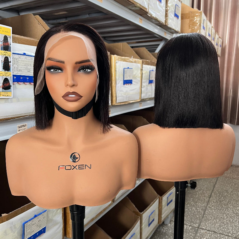 Double weft short bob straight human hair