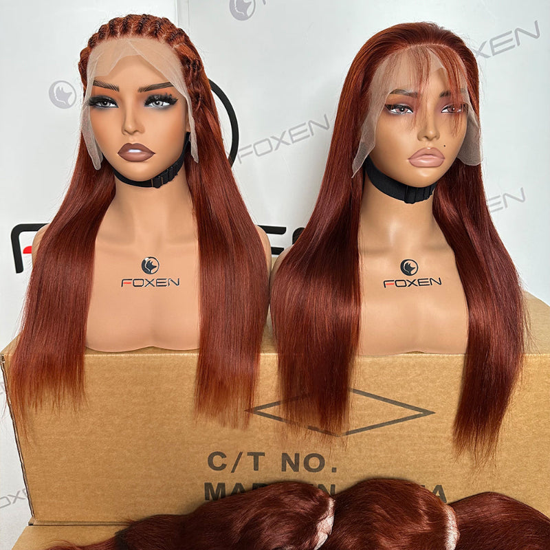 OEM ODM reddish brown straight wig supplier