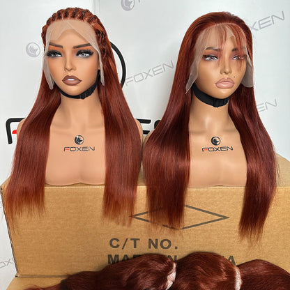 OEM ODM reddish brown straight wig supplier