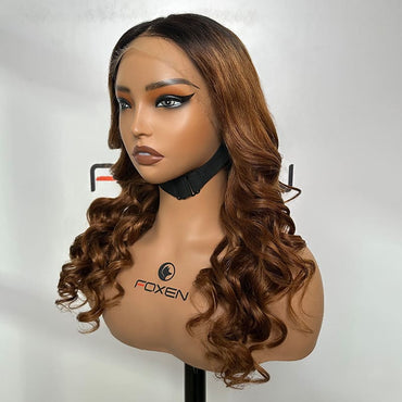 Custom color curly wig human hair