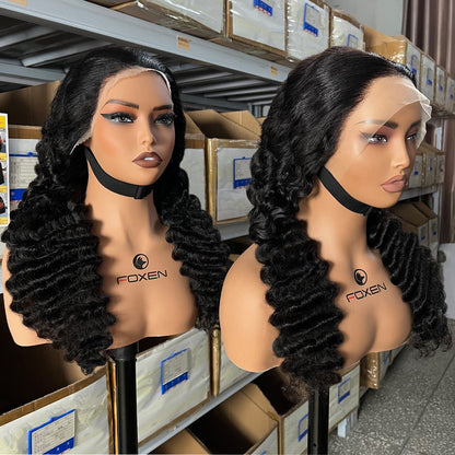 200% density deep wave human hair