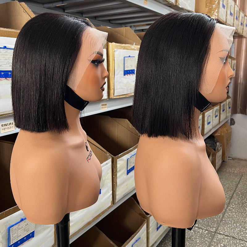 Middle/side part short bob